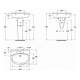 Κολώνα Δαπέδου Πορσελάνης Vidima Ideal Standard W314201 Λευκή για Κρεμαστό Νιπτήρα