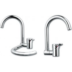 Μπαταρία Αναμεικτική Ορειχάλκινη Πάγκου Κουζίνας Suerda Spin 36-6200 Χρωμέ SD60055 με Σπαστό Ρουξούνι Ειδική για Παράθυρο - Ανακλινόμενη