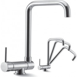 Μπαταριά Κουζίνας Praxis TLWT02 Σπαστή Inox Σπαστή Χρωμέ με Περιστρεφόμενο/Ανακλινόμενο Ρουξούνι για χρήση Παραθύρου