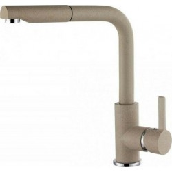 Μπαταριά Κουζίνας Elleci Pro Dus Granitek Avena C0251 Γρανίτη Μπεζ με Υψηλό Περιστρεφόμενο Ρουξούνι και Αποσπώμενο Ντουζ