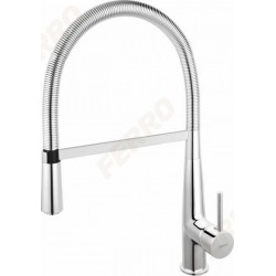 Μπαταρία Κουζίνας Αναμεικτική Ορειχάλκινη Πάγκου Ψηλή Ferro Sonata BNA4 Χρωμέ Με Αποσπώμενο Περιστρεφόμενο Ντουζ