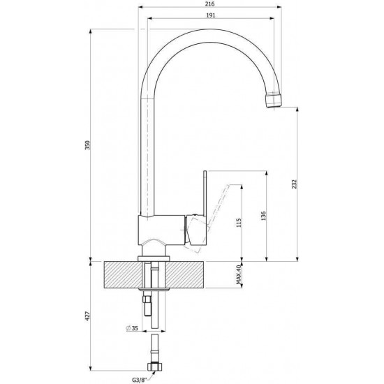 Μπαταρία Κουζίνας Πάγκου Armando Vicario Base 15710-100 Με Υψηλό Περιστρεφόμενο Ρουξούνι Χρωμέ Μπαταρία Κουζίνας Πάγκου Armando Vicario Base 15710-100 Με Υψηλό Περιστρεφόμενο Ρουξούνι Χρωμέ