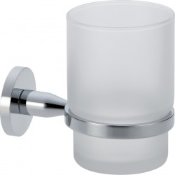 Ποτηροθήκη Τοίχου Μπάνιου Ορειχάλκινη Χρωμέ Verdi Sigma 3030522 Με Στρογγυλή Ροζέτα