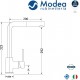 Μπαταρία Κουζίνας Ψηλή Modea Pull Out Line 00-2086/B Με Περιστρεφόμενο Ρουξούνι και Αποσπώμενο Ντουζ Μονής Ροής