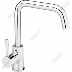 Μπαταρία Κουζίνας Ορειχάλκινη Πάγκου Ψηλή Ferro Ratio BTI4 Χρωμέ Με Υψηλό Περιστρεφόμενο Ρουξούνι