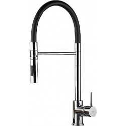 Μπαταρία Κουζίνας Πάγκου Carron Phoenix Fluo 18680-100 Με Υψηλό Περιστρεφόμενο Ρουξούνι και Αποσπώμενο Ντουζ 2 λειτουργιών (Shower/Spray) Χρωμέ-Μαύρο