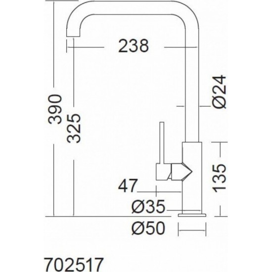 Μπαταρία Κουζίνας Πάγκου Eurorama 702517-111 Inox Με Υψηλό Περιστρεφόμενο Ρουξούνι 