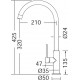 Μπαταρία Κουζίνας Πάγκου Eurorama 702515-111 Inox  Με Υψηλό Περιστρεφόμενο Ρουξούνι