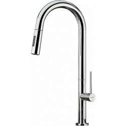 Μπαταρία Κουζίνας Πάγκου Armando Vicario  Tozo 48780-100  Χρωμέ Με Υψηλό Περιστρεφόμενο Ρουξούνι με Συρόμενο Ντουζ 2 λειτουργιών (Shower/Spray)