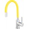Μπαταρία Κουζίνας Πάγκου Karag Ferro Zumba με Εύκαμπτο Ρουξούνι από PVC Κίτρινο-Chrome BZA4B-100C-B