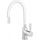 Μπαταρία Κουζίνας Πάγκου Karag Ferro Zumba Σπαστή White BZA4B-100W-B Χρωμέ με Εύκαμπτο Ρουξούνι από PVC Λευκό-Chrome Μπαταρία Κουζίνας Πάγκου Karag Ferro Zumba Σπαστή White BZA4B-100W-B Χρωμέ με Εύκαμπτο Ρουξούνι από PVC Λευκό-Chrome