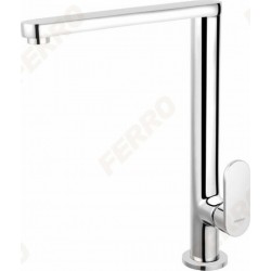 Μπαταρία Κουζίνας Πάγκου Ferro Rapsody Chrome BRY4 Χρωμέ με Περιστρεφόμενο Ρουξούνι 