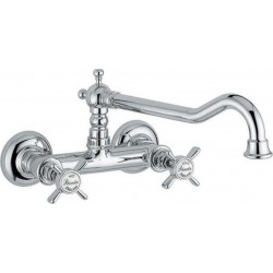 Μπαταρία Κουζίνας Τοίχου Bugnatese Princeton 852-100 Vintage Με Περιστρεφόμενο Ρουξούνι Χρωμέ 