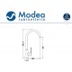 Μπαταρία Κουζίνας Πάγκου Ψηλή Modea Omega 00-2066 Viospiral Χρωμέ Με ψηλό Περιστρεφόμενο Ρουξούνι
