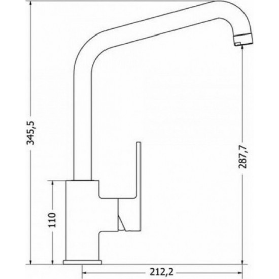 Μπαταρία Κουζίνας Πάγκου Viospiral Modea Omega 00-2062 Ψηλή με Περιστρεφόμενο Ρουξούνι Χρωμέ