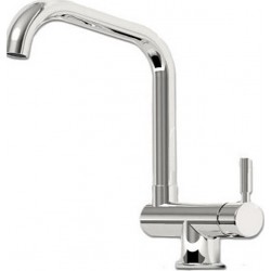 Μπαταρία Κουζίνας Πάγκου Αναμεικτική Ορειχάλκινη Eurorama Design 13700-100 Σπαστή Χρωμέ με Περιστρεφόμενο/Ανακλινόμενο Ρουξούνι για χρήση Παραθύρου