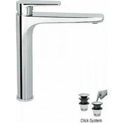 Μπαταρία Νιπτήρα Ψηλή Optima Plus Modea Χρωμέ 00-2504/1 για Επιτραπέζιο Νιπτήρα