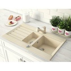 Μπαταρία Πάγκου Κουζίνας Ferro Freya Granite Beige BFR8S Με Περιστρεφόμενο Ρουξούνι με Αποσπώμενο Ντουζάκι