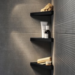 Εταζέρα Ραφιέρα Μπάνιου Γωνιακή Ορειχάλκινη Μαύρο Ματ Geesa Frame 8803-400