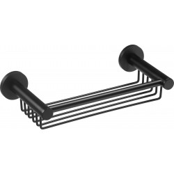 Σπογγοθήκη Μπάνιου Διπλής Στήριξης Ορειχάλκινη Μαύρο Ματ Verdi Sigma 3032705 Με Κυκλική Ροζέτα