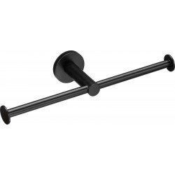 Χαρτοθήκη Διπλή Ανοιχτή Μπάνιου Ορειχάλκινη Μαύρο Ματ Verdi Sigma 3033405 Με Στρογγυλή Ροζέτα