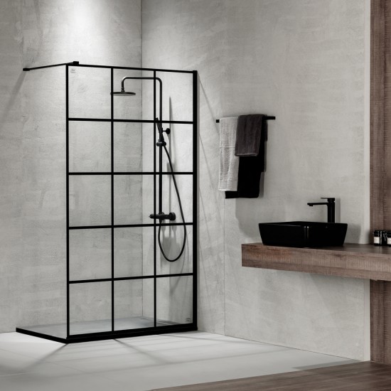 Διαχωριστικό Ντους Devon Iwis Walk In Decor 80cm Χ 200cm Black Matt (Με μαύρες Λεπτομέρειες) Διάφανο Διαχωριστικό Ντους Devon Iwis Walk In Decor 80cm Χ 200cm Black Matt (Με μαύρες Λεπτομέρειες) Διάφανο