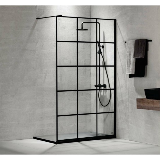 Διαχωριστικό Ντους Devon Iwis Walk In Decor 80cm Χ 200cm Black Matt (Με μαύρες Λεπτομέρειες) Διάφανο Διαχωριστικό Ντους Devon Iwis Walk In Decor 80cm Χ 200cm Black Matt (Με μαύρες Λεπτομέρειες) Διάφανο