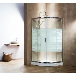 Καμπίνα Ντουζιέρας Tema Classic 90Χ90cm Ημικυκλική Σεριγραφία με 180cm Ύψος με Κρύσταλλο Ασφαλείας με Χρωμέ Πλαίσιο