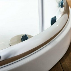 Καμπίνα Ντουζιέρας Tema Classic 90Χ90cm Ημικυκλική Σεριγραφία με 180cm Ύψος με Κρύσταλλο Ασφαλείας με Χρωμέ Πλαίσιο