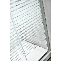 Καμπίνα Ντουζιέρας Tema Τετράγωνη New Line 80Χ80 με 1,80 ύψος Σεριγραφία με Κρύσταλλο Ασφαλείας με Χρωμέ Πλαίσιο