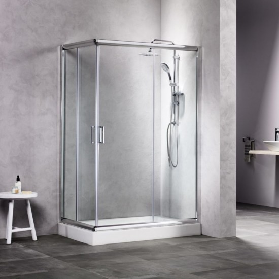 Καμπίνα Ντουζιέρας New Tema Τετράγωνη 90x90x180cm με Κρύσταλλο Ασφαλείας NT9090 Διάφανη Χρωμέ Καμπίνα Ντουζιέρας New Tema Τετράγωνη 90x90x180cm με Κρύσταλλο Ασφαλείας NT9090 Διάφανη Χρωμέ