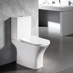Λεκάνη Δαπέδου Bianco Ceramica Delia Rimless DL12000SC-300 Πορσελάνης Λευκή Οριζόντιας Αποχέτευσης με Καζανάκι και Κάλυμμα Duroplast Slim Soft Close Λεκάνη Δαπέδου Bianco Ceramica Delia Rimless DL12000SC-300 Πορσελάνης Λευκή Οριζόντιας Αποχέτευσης με Καζανάκι και Κάλυμμα Duroplast Slim Soft Close