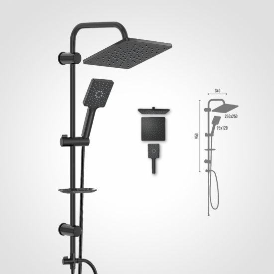 Στήλη Ντους Χωρίς Μπαταρία 95εκ. Duscheline Prestige Pera DM-7464 Μαύρο Ματ Στήλη Ντους Χωρίς Μπαταρία 95εκ. Duscheline Prestige Pera DM-7464 Μαύρο Ματ