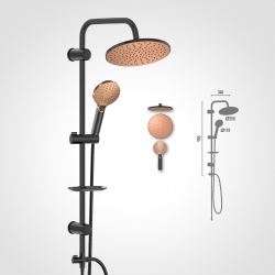 Στήλη Ντους Χωρίς Μπαταρία 95εκ. Duscheline Prestige Icon DM-7473 Μαύρο - Μπρονζέ