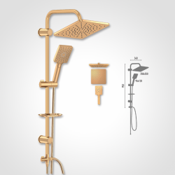 Στήλη Ντους Χωρίς Μπαταρία 95εκ. Duscheline Prestige Pera DM-7506 Ματ Χρυσό