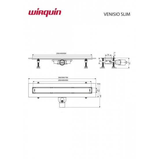 Κανάλι Ντουζiέρας Σιφών Wirquin Venisio Slim VS300 30cm Ανοξείδωτο Χρωμέ Κανάλι Ντουζiέρας Σιφών Wirquin Venisio Slim VS300 30cm Ανοξείδωτο Χρωμέ