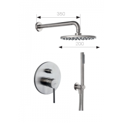 Σετ Εντοιχισμού Ντουζ Modea Etna Minimal Brushed Nikel 00-08700/BN