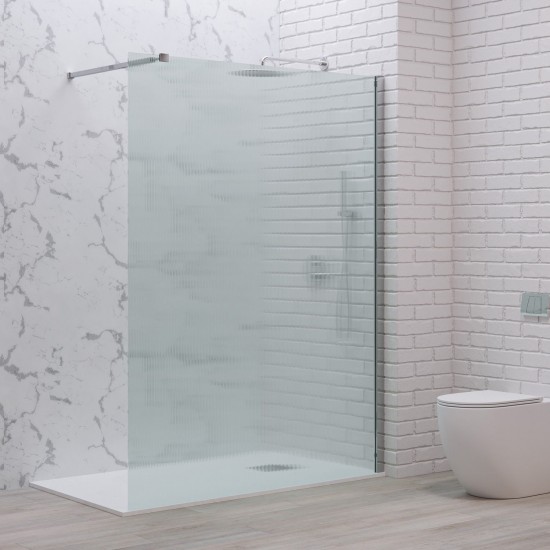 Διαχωριστικό Πάνελ Ντουζιέρας Walkin 1 Karag 120X200cm Flute Ματ Glass 8mm Χρωμέ