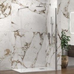 Διαχωριστικό Πάνελ Ντουζιέρας Walkin 1 Karag 140X200cm Clear Glass 8mm Χρωμέ