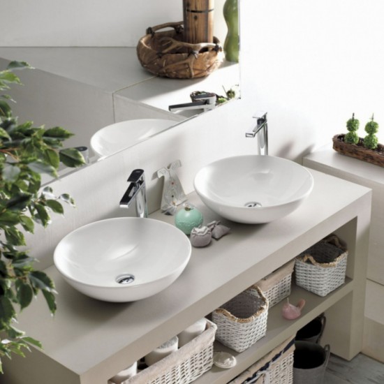 Επικαθήμενος Νιπτήρας Πορσελάνης Φ46 cm Cerastyle Zero 071600 Λευκό Επικαθήμενος Νιπτήρας Πορσελάνης Φ46 cm Cerastyle Zero 071600 Λευκό