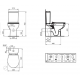 Λεκάνη Πορσελάνης Ideal Standard Eurovit και W007301 Rimless Λευκή Οριζόντιας Αποχέτευσης 