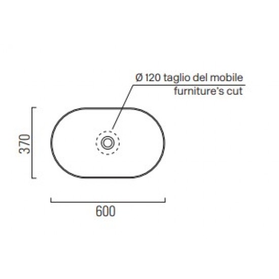 Επικαθήμενος Νιπτήρας Πορσελάνης GSI Pura 60 × 37 εκ. Οβάλ χωρίς Οπή για Βρύση και Ειδική Αντιμικροβιακή Επίστρωση 8834-300 Λευκό Γυαλιστερό