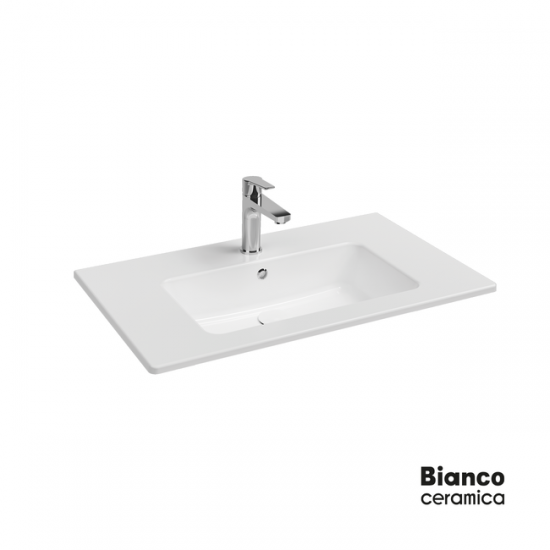 Επικαθήμενος Νιπτήρας Πορσελάνης Bianco Ceramica Flat 46 36080-300 81.5x46.5cm