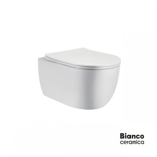 Λεκάνη Κρεμαστή Bianco Ceramica Maya Rimless MY11000SC-300 48.5cm με Κάλυμμα Slim Soft Close Αντιβακτηριακό Βακελίτη Λεκάνη Κρεμαστή Bianco Ceramica Maya Rimless MY11000SC-300 48.5cm με Κάλυμμα Slim Soft Close Αντιβακτηριακό Βακελίτη