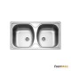 Νεροχύτης Κουζίνας Ανοξείδωτος Fortinox Slender 78,5x44,5 Inox με 2 Γούρνες 24200-110 Λείος Νεροχύτης Κουζίνας Ανοξείδωτος Fortinox Slender 78,5x44,5 Inox με 2 Γούρνες 24200-110 Λείος