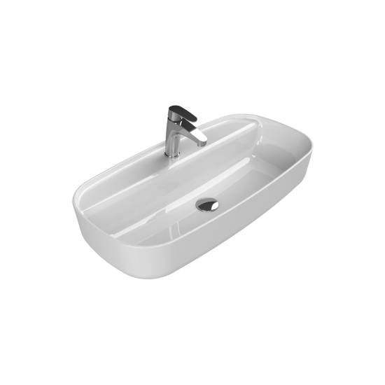 Επικαθήμενος Νιπτήρας Πορσελάνης 80x40cm Cerastyle Aqua 077300-u Λευκό Επικαθήμενος Νιπτήρας Πορσελάνης 80x40cm Cerastyle Aqua 077300-u Λευκό
