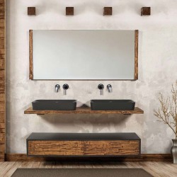 Καθρέπτης Επίπλου Μπάνιου Mabo Αριάδνη 160 cm Μασίφ Δρυς Χωρίς Φωτιστικό 