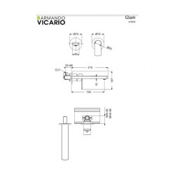 Μπαταρία Νιπτήρος Εντοιχισμού Armando Vicario Glam Chrome 610045-100 Χρωμέ