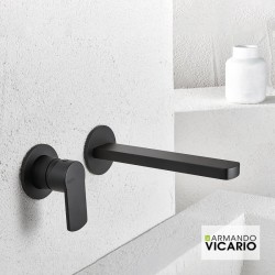 Μπαταρία Νιπτήρος Εντοιχισμού Armando Vicario Glam 610045-400 Black Matt 