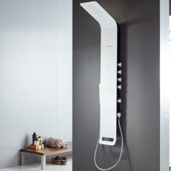 Στήλη ντους - Υδρομασάζ θερμομικτική 4 εξόδων Icos Astrea White Matt